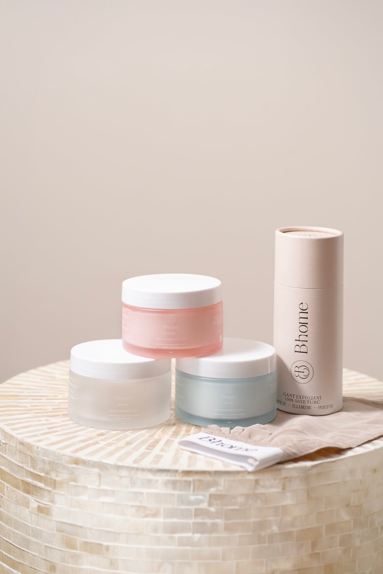 Crèmes corps & gant exfoliant en soie