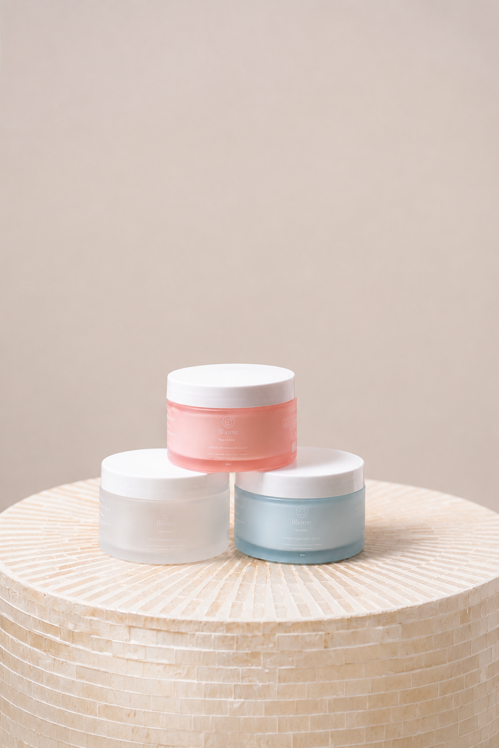Crèmes Musc blanc Soleil bleu & Rose poudré