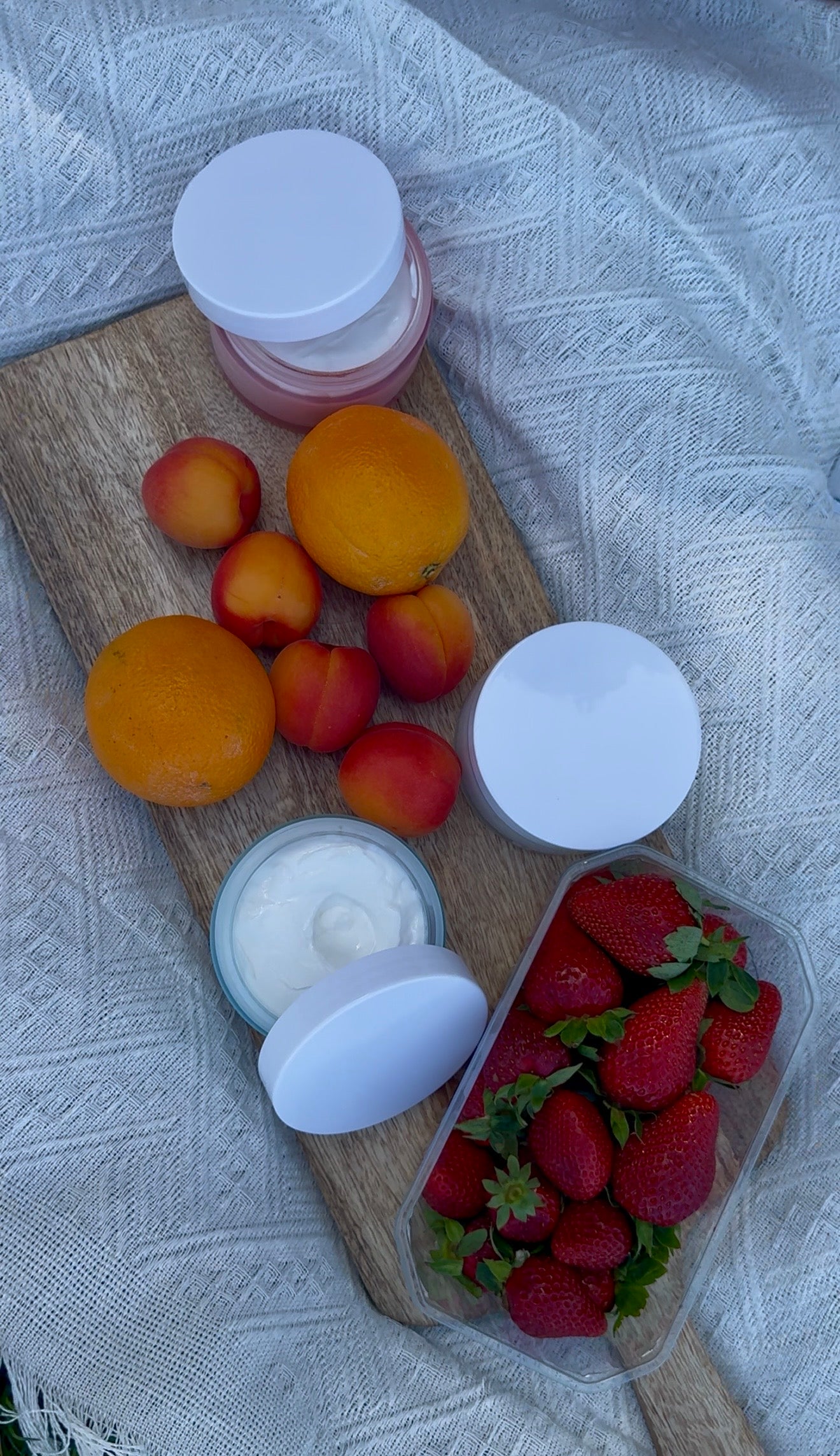 Crèmes Musc blanc Soleil bleu & Rose poudré